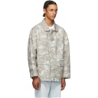 Marcelo Burlon County of Milan Beige and White Safari Camouflage Jacket