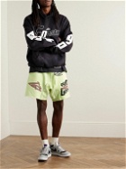 RRR123 - Fasting for Faster Straight-Leg Printed Cotton-Jersey Drawstring Shorts - Green