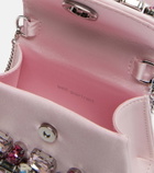Self-Portrait Mini embellished satin top-handle bag
