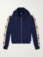 KAPITAL - Jersey Zip-Up Sweatshirt - Blue