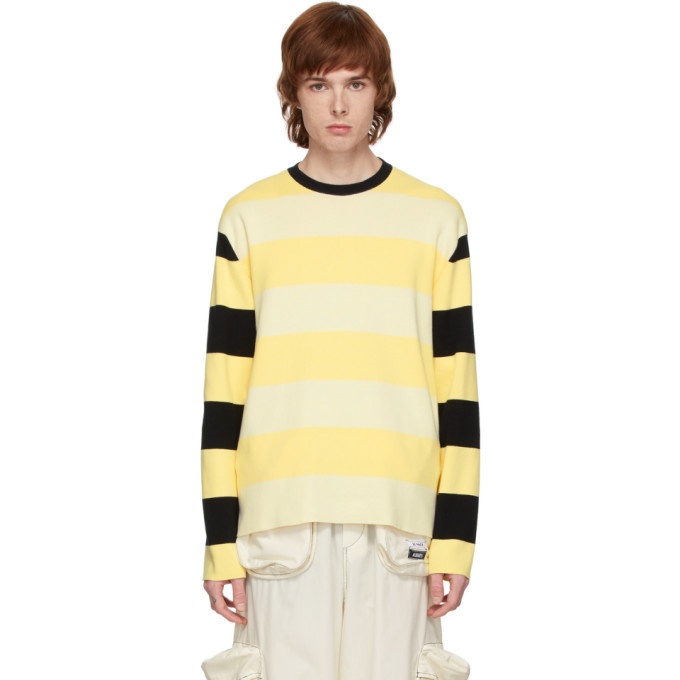 Photo: Sunnei Black and Off-White Striped Sweater