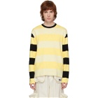 Sunnei Black and Off-White Striped Sweater