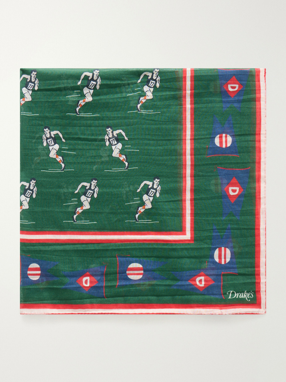 Drake's - Printed Cotton and Silk-Blend Scarf