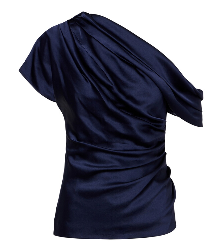 Photo: Simkhai Phoebe one-shoulder draped satin top