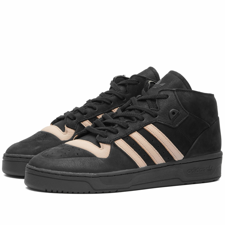 Photo: Adidas Rivalry Mid 001 Sneakers in Black/Sesame/White