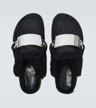 JW Anderson Plaque chain suede mules