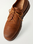 Yuketen - Waxed Suede Derby Shoes - Brown