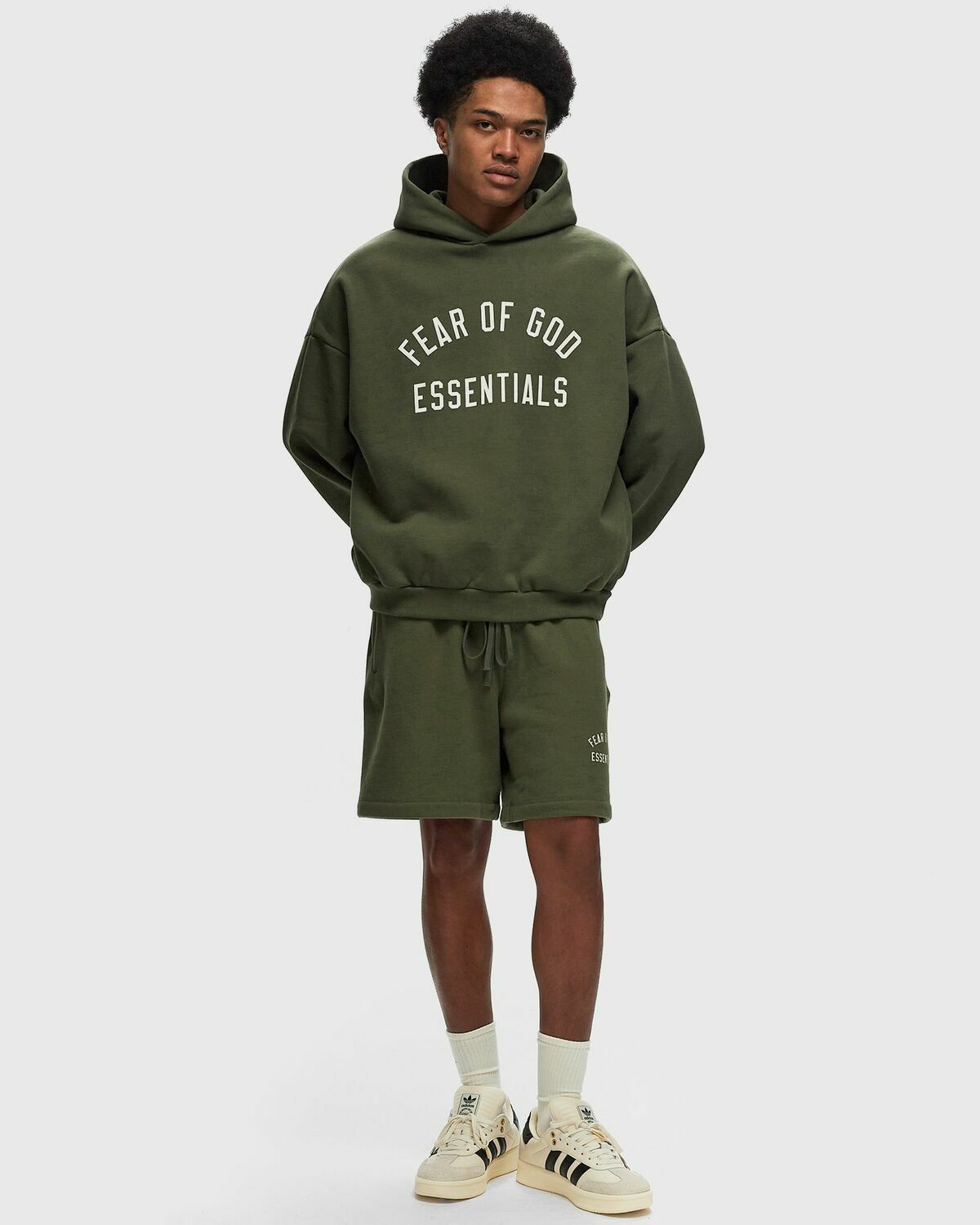 Fear Of God Essentials Fleece Hoodie Green Hoodies Fear Of God