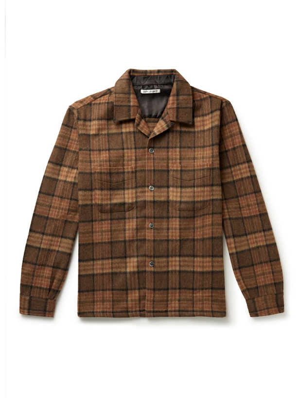 Photo: Our Legacy - Heusen Checked Wool-Blend Shirt - Brown