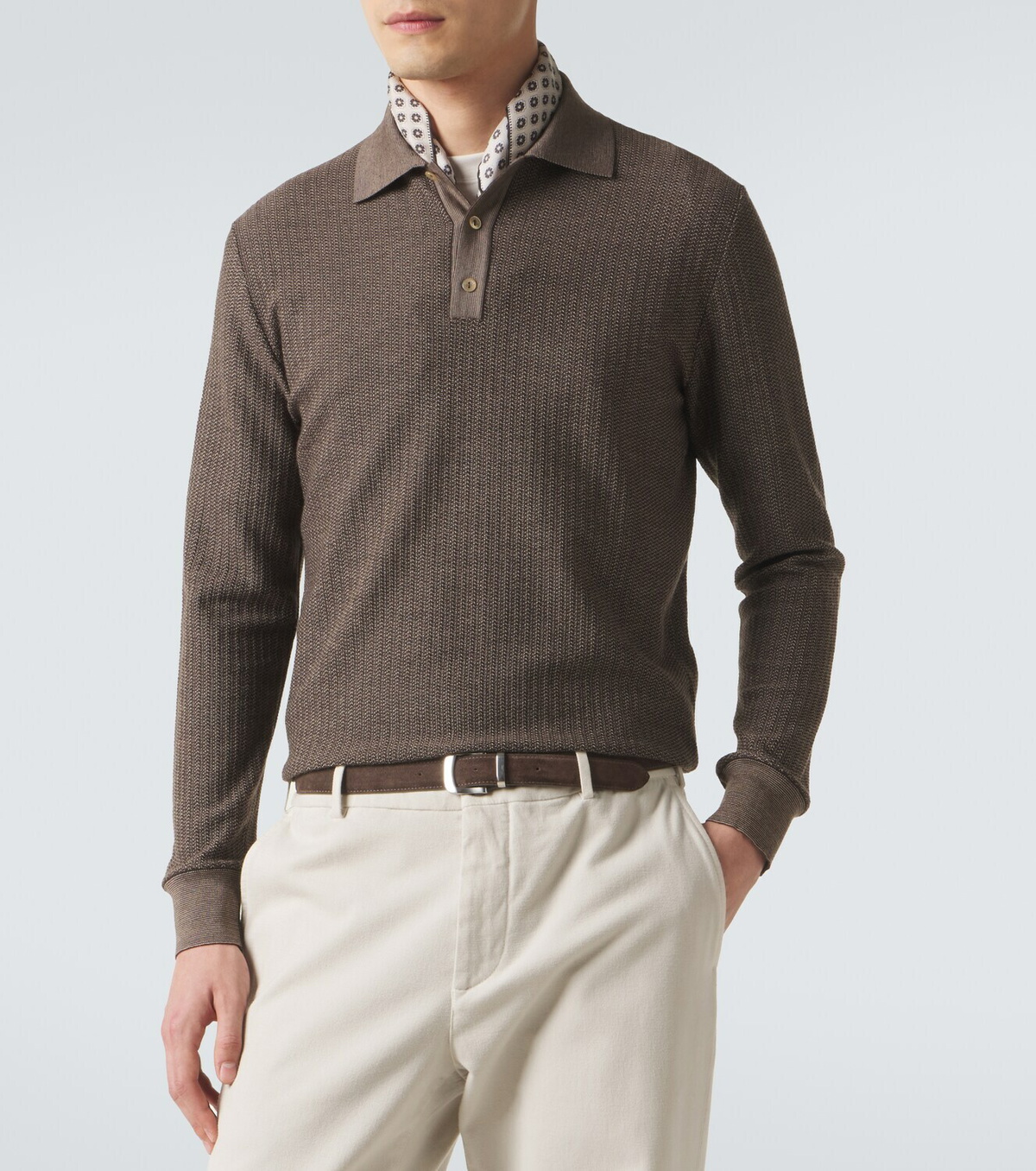 Agnona Wool and silk polo sweater