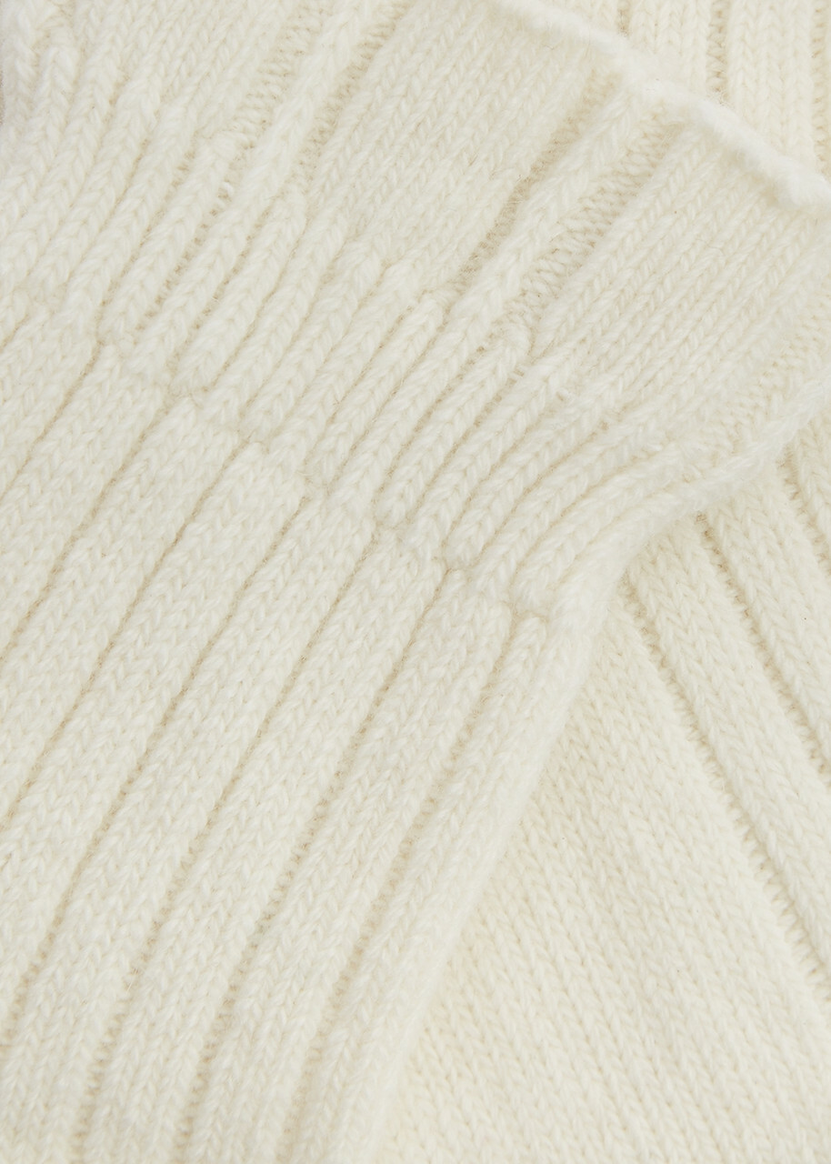 Falke Bedsock Rib Wool-blend Socks Off White
