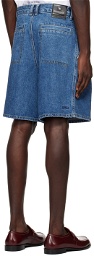 Wooyoungmi Blue Pleated Shorts