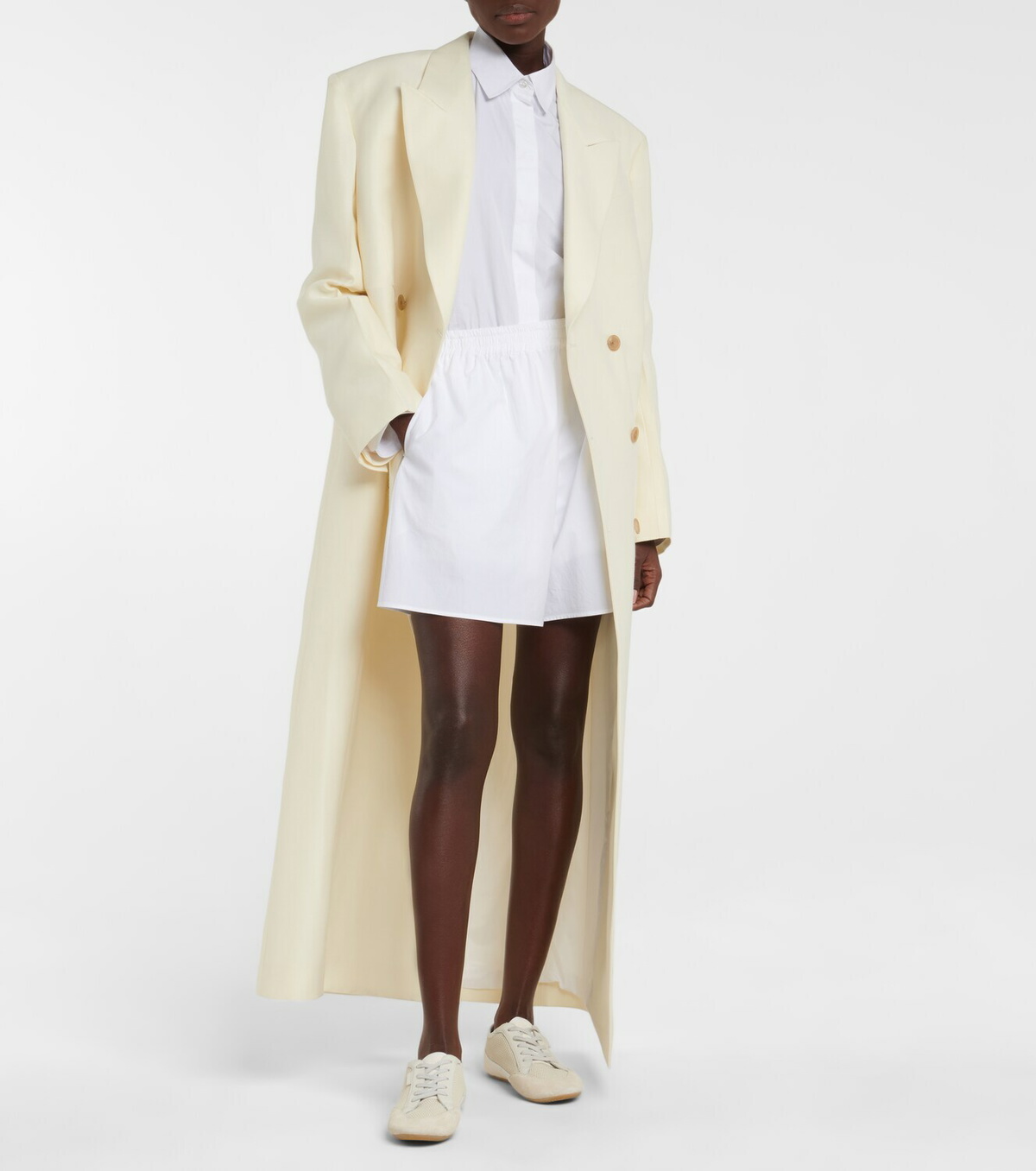 The Row Derica cotton and cashmere drill shirt