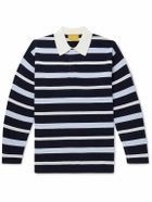 Guest In Residence - Striped Cashmere Polo Shirt - Blue