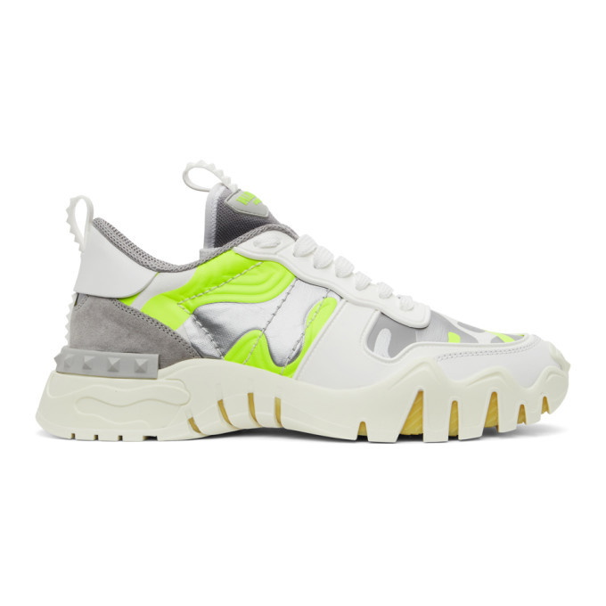 Photo: Valentino White and Green Valentino Garavani Camo Rockrunner Sneakers