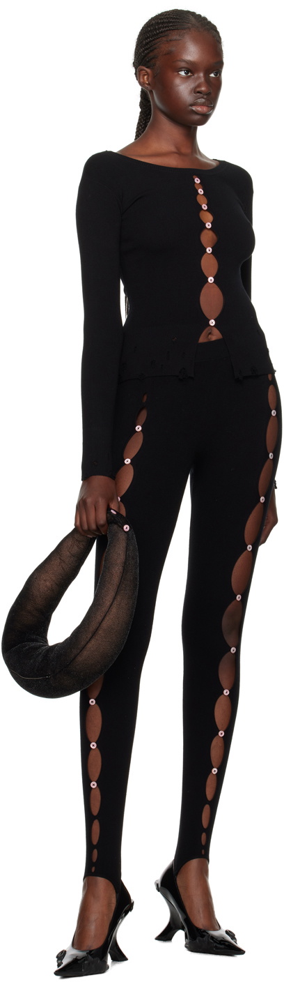 Rui Black Cutout Long Sleeve T-Shirt