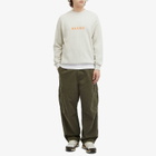 BEAMS Men's Logo Crew Sweatshirt in Oatmeal