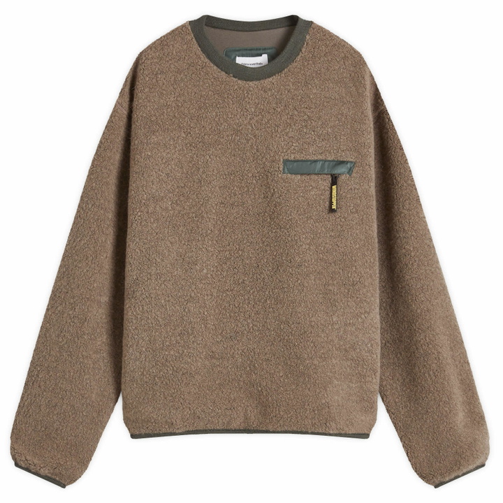 Photo: thisisneverthat Men's x Gore-Tex Windstopper Fleece Sweatshirt in Mud
