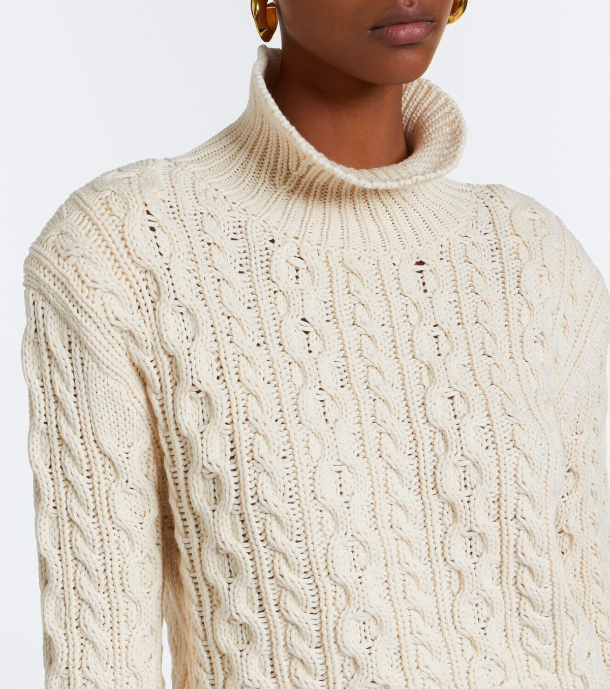 Róhe Cable-knit cotton-blend turtleneck sweater