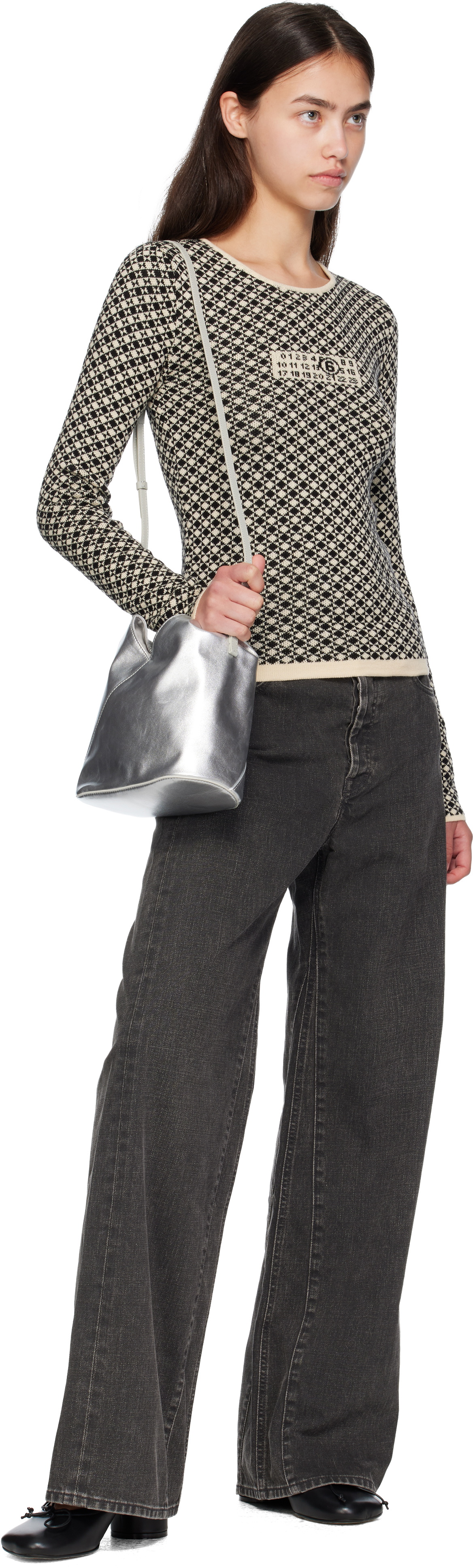 Beige Checked Sweater main image 1