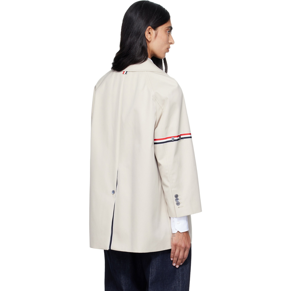 Thom Browne Khaki Armband Cropped Car Coat