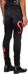AMIRI Black XO Snake Jeans