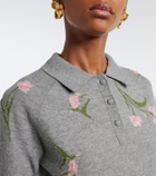 Erdem Floral intarsia wool polo sweater