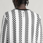 Bandit Men's Micromesh™ Long Sleeve Performance T-Shirt in Checkerboard Stripe - Stone White