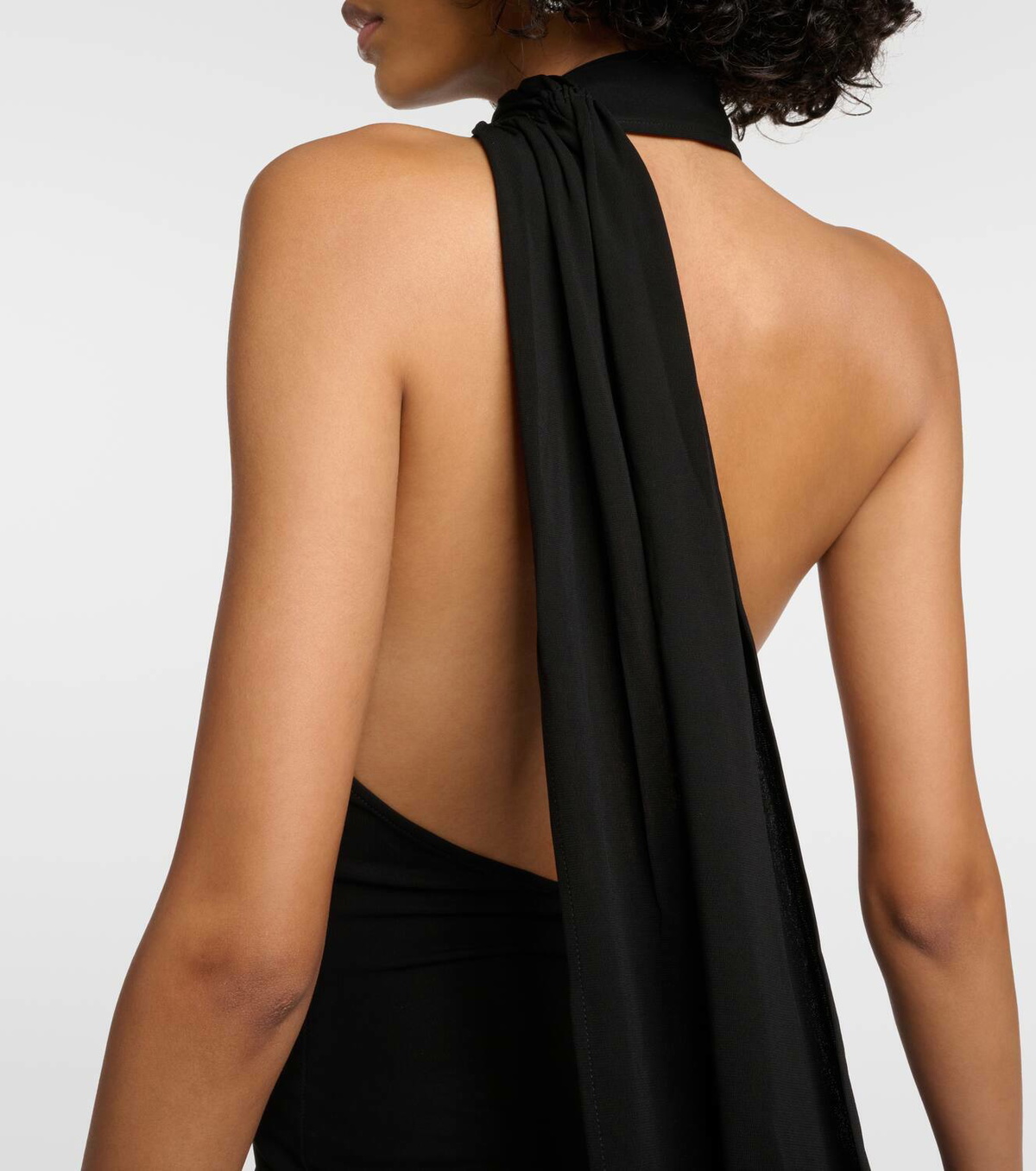 Alex Perry Scarf-detail open-back jersey minidress