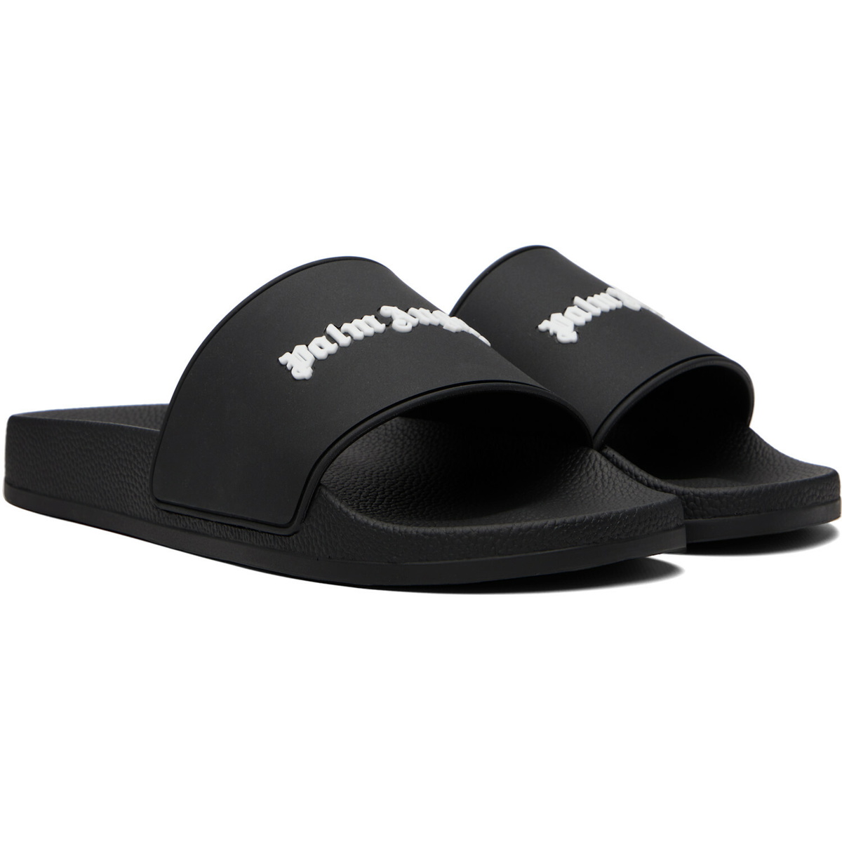 Palm Angels Black Classic Logo Pool Slides