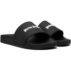 Palm Angels Black Classic Logo Pool Slides
