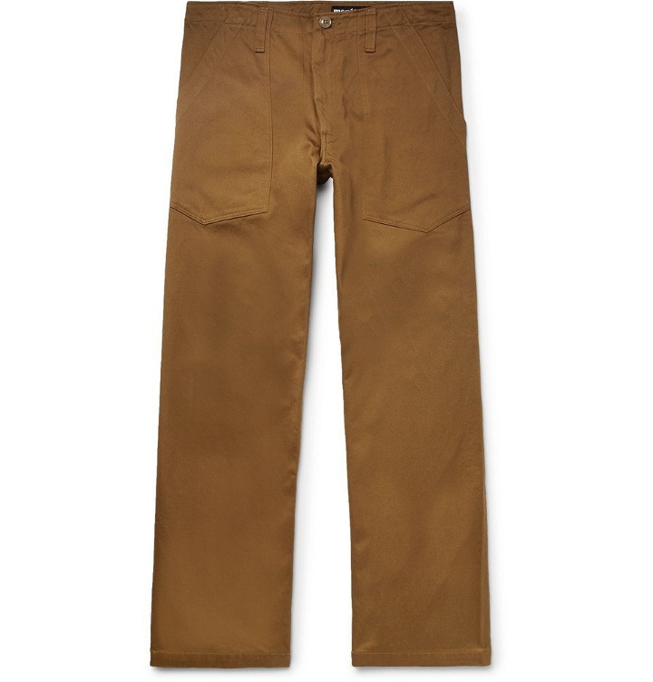 Photo: Monitaly - Cropped Cotton-Twill Trousers - Brown