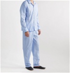 Sleepy Jones - Henry Piped Cotton-Poplin Pyjama Set - Blue