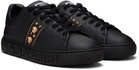 Versace Black Greca Embellished Nylon Faux-Leather Sneakers