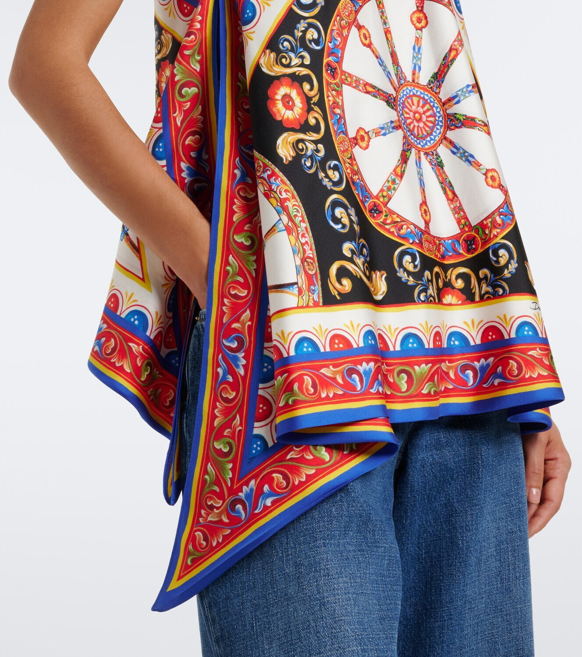 Dolce&Gabbana Carretto silk twill halterneck top