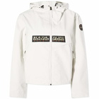 Napapijri Women's Zip Rainforest Windbreaker Jacket in White Whisper