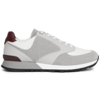 John Lobb - Foundry Suede, Textured-Leather and Mesh Sneakers - Gray