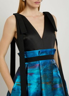 Roksanda Runa Printed Satin Midi Dress Black