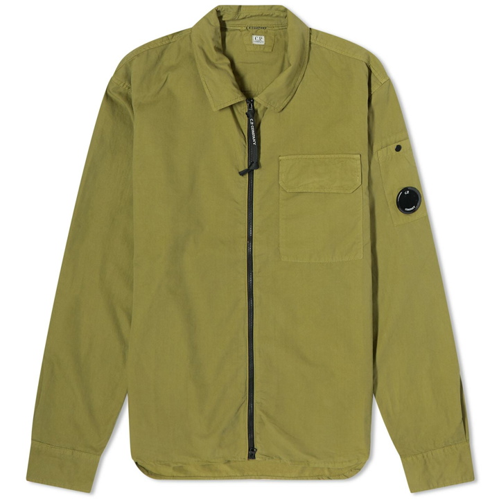 Photo: C.P. Company Men's Arm Lens Overshirt in Green Olive