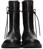 Ann Demeulemeester Black Leather Back Lace-Up Boots