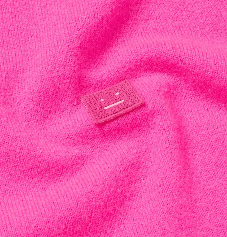 Acne Studios - Nalon Face Appliquéd Wool Sweater - Pink Acne Studios