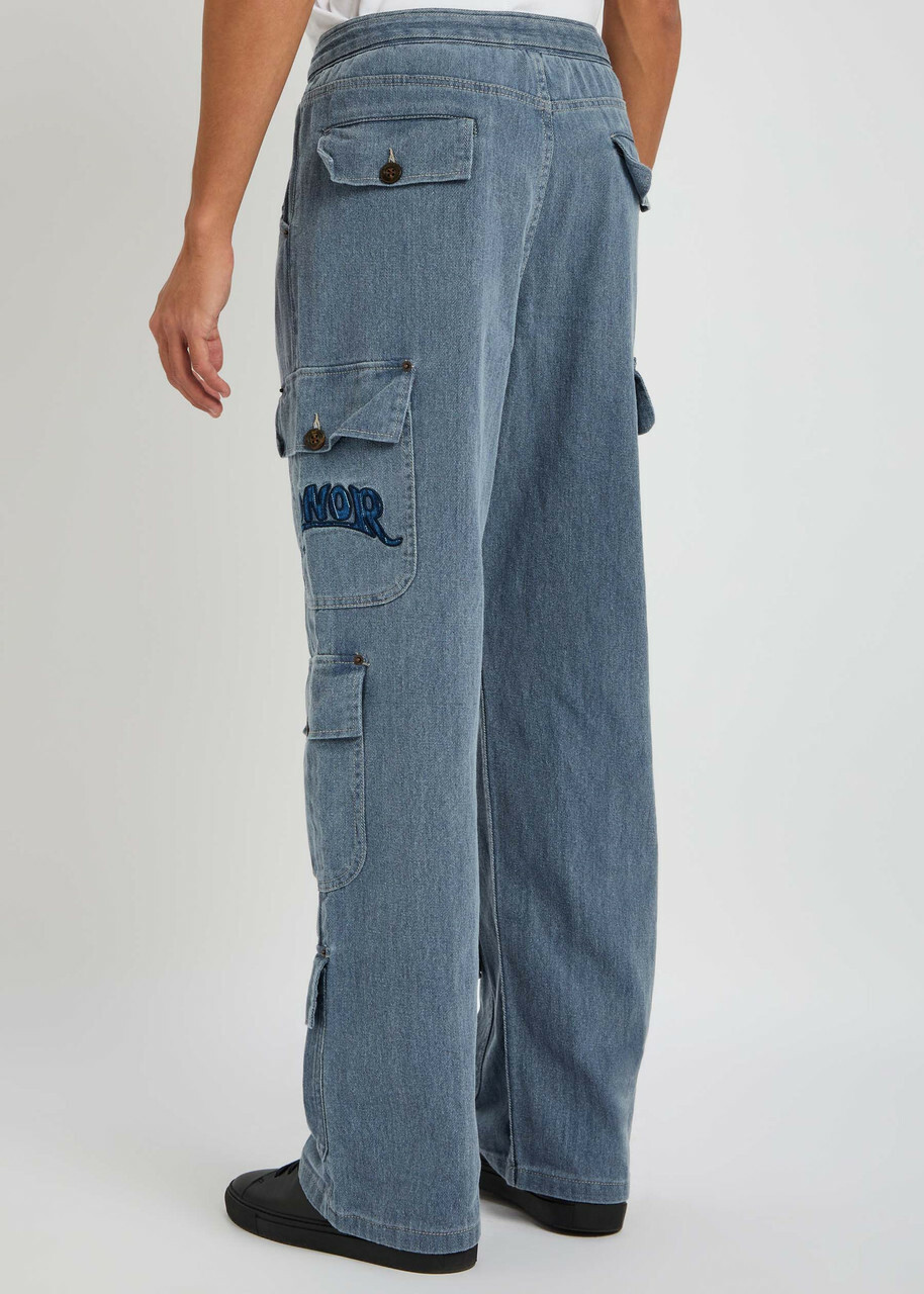 Honor The Gift Motorhead Denim Cargo Trousers Navy