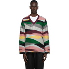 Undercover Multicolor Landscape V-Neck Sweater