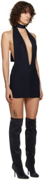 Ludovic de Saint Sernin Black Scarf Minidress