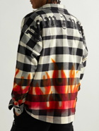 Palm Angels - Airbrush Printed Checked Cotton-Twill Overshirt - Black