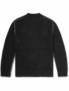 Mr P. - Ribbed Open-Knit Cotton Sweater - Black