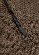 Emporio Armani Logo-embroidered Cotton-knit Jumper Brown