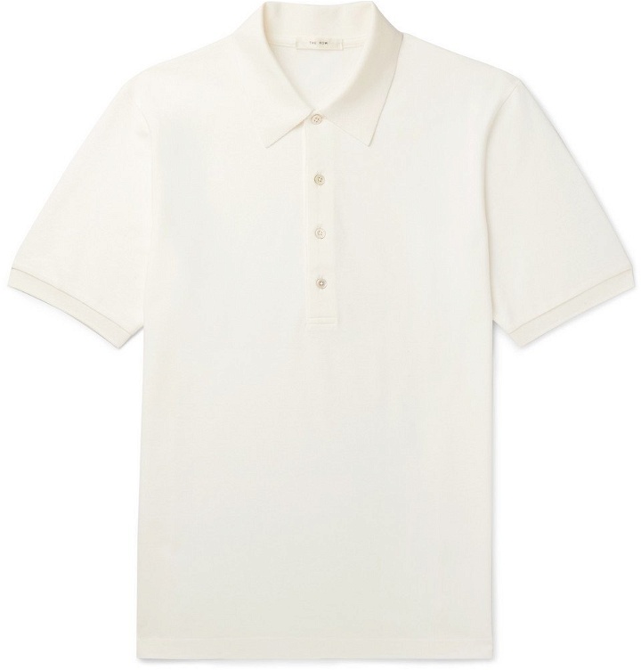 Photo: The Row - Noel Cotton-Piqué Polo Shirt - Off-white