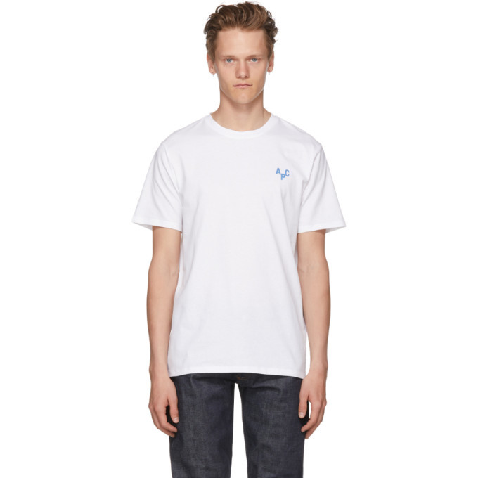 Photo: A.P.C. White and Blue Emeric T-Shirt