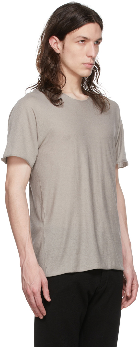 Label Under Construction Grey Cotton T-Shirt